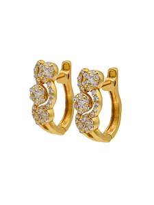 Spring Bali Earrings: 22ct Gold CZ Bali