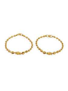 22ct Gold Ball Pair Baby Bracelet