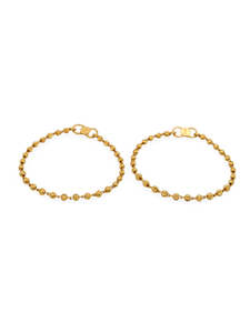 22ct Gold Ball Pair Baby Bracelet