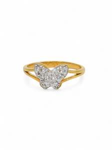 22ct Gold CZ Butterfly Baby Ring