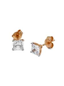 18ct Gold: 18ct Rose Gold CZ Stud Earrings
