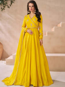 Neema Long Gown With Dupatta