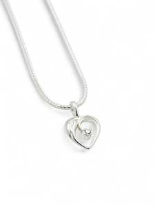 925 Sterling Silver CZ Heart Pendant