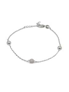 925 Sterling Silver CZ Ball Ladies Bracelet