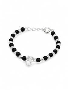 Sterling Silver Black Beads Baby Bracelet