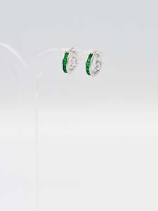 Sterling Silver Green CZ Bali