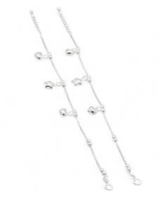 Baby Anklets: Silver Pair Girls Anklets