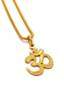22ct Gold Pendant Men: 22ct Gold Om Pendant