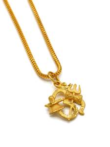 22ct Gold Om Trishul Shivling Pendant