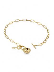 18ct Gold Paper Clip Ladies Bracelet