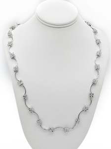 Men Silver 1: Sterling Silver CZ Fancy Chain