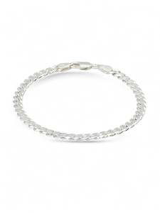 Men Silver 1: Silver Curb Mens Bracelet