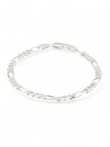 Men Silver Bracelets: Silver Figaro Mens Bracelet