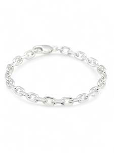 Men Silver Bracelets: 925 Sterling Silver Clip Mens Bracelet