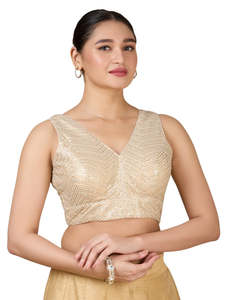 Saree Blouses: Silk Zari Tiki Work Blouse