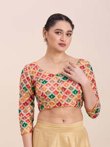 Silk Embroidered Tiki Work Blouse