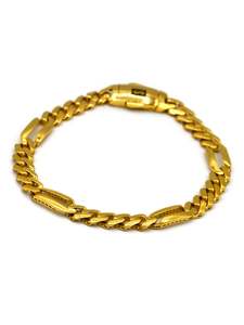 22ct Gold Hollow Figaro Monaco Bracelet