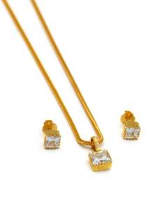 22ct Gold CZ Pendant Set
