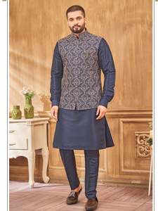 Men: Mens Silk Kurta Set With Jacket