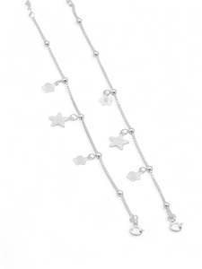 Silver Pair Girls Anklets