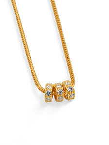 22ct Gold Pendant Baby: 22ct Gold CZ 3 Ring Pendant