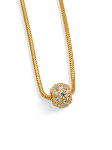 22ct Gold Pendant Baby: 22ct Gold CZ Ball Pendant