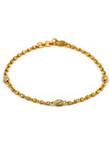 22ct Gold Two Tone Ball Ladies Bracelet