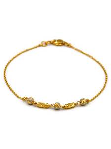 22ct Gold Two Tone Ball Ladies Bracelet
