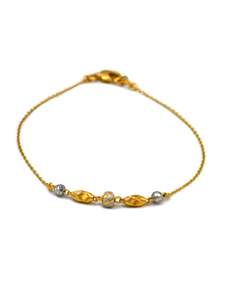22ct Gold Two Tone Ball Ladies Bracelet