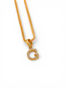 22ct Gold CZ "G" Pendant