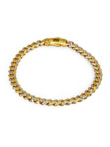 22Ct Gold Two Tone Hollow Curb Monaca Bracelet