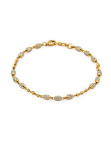 22Ct Gold Two Tone Ball Ladies Bracelet