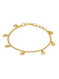 Bracelets: 22Ct Gold Charm Ladies Bracelet