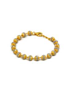 22ct Gold Two Tone Ball Ladies Bracelet