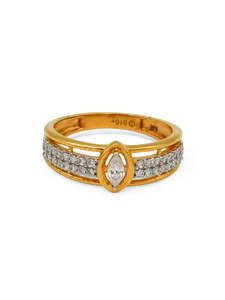 22Ct Gold CZ Ladies Ring