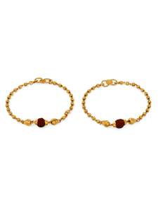 22Ct Gold Rudraksh Pair Baby Bracelet