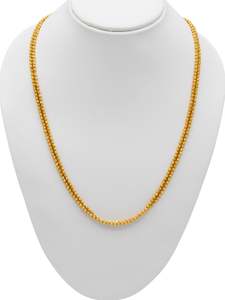 22ct Gold Ball 2 Row Fancy Chain