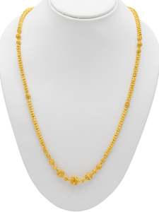 22ct Gold Filigree Ball Long Fancy Chain