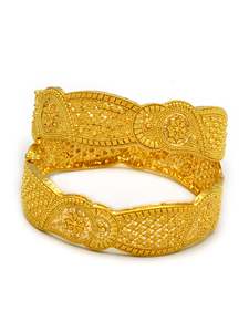 22ct Gold Filigree Pair Screw Bangle