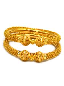22ct Gold Pair Screw Bangle