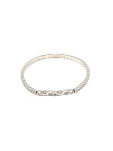 Sterling Silver Elastic CZ Bracelet