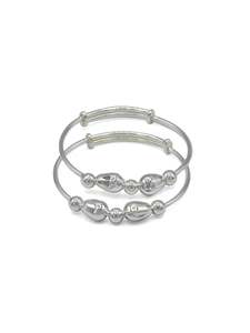 Silver Adjustable Pair Baby Bangle