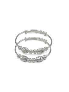 Silver Adjustable Pair Baby Bangle