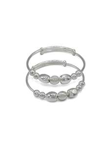 Silver Adjustable Pair Baby Bangle