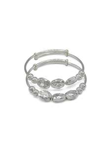 Silver Adjustable Pair Baby Bangle