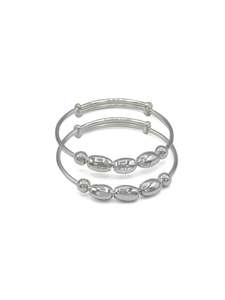 Silver Adjustable Pair Baby Bangle