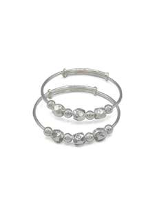 Silver Adjustable Pair Baby Bangle