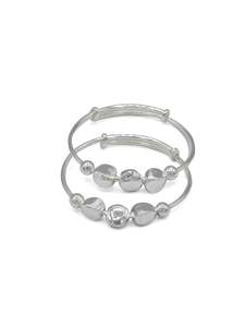 Silver Adjustable Pair Baby Bangle