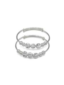 Silver Adjustable Pair Baby Bangle