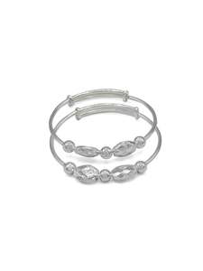 Silver Adjustable Pair Baby Bangle